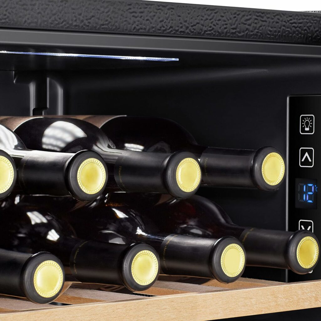 Hisense RW12D4NWG0 - Cantina vino 30 bottiglie, Monotemperatura, Vetri anti UV, ripiani in legno, Display Touch, Illuminazione Led           [Classe di efficienza energetica G]