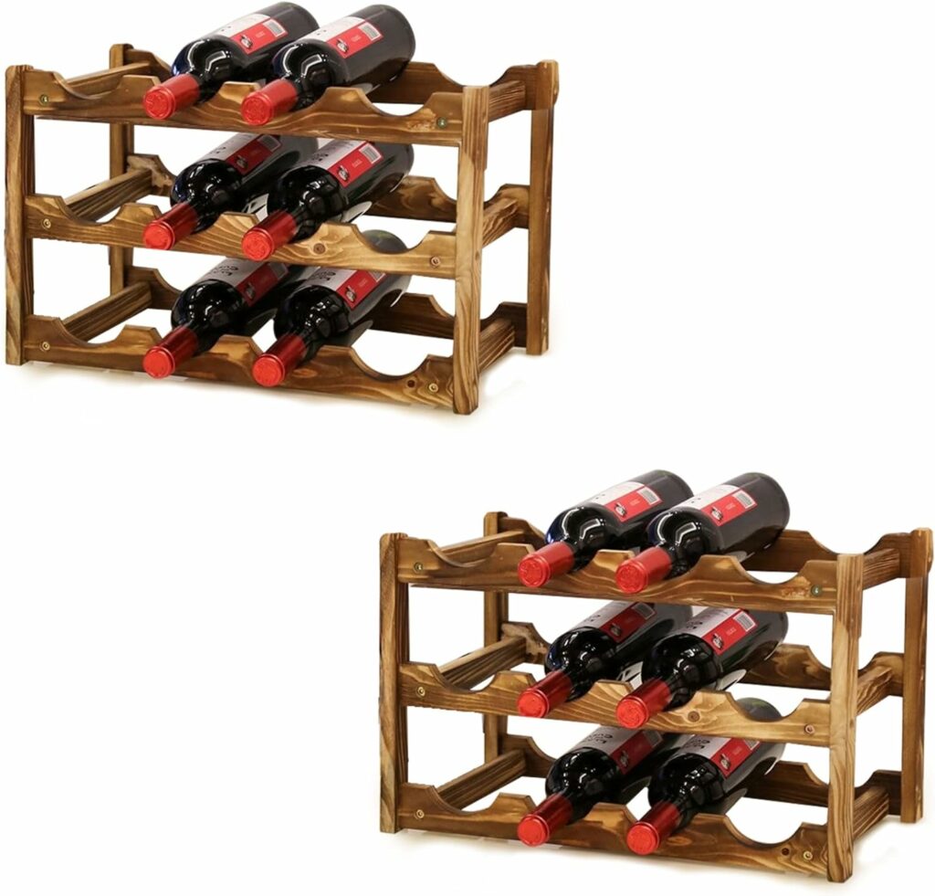 MAGIC SELECT 2x Cantinette Vino in Legno Massiccio per 24 bottiglie. Portabottiglie Rustico per lappilazione di Bottiglie da Vino per la Casa, Cantina, Bar, Cucina. Scaffale porta bottiglie di vino