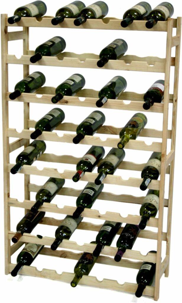 Modo24 - Cantinetta per vini, in legno non trattato, per 20 bottiglie, 43,5 x 25 x 70 cm