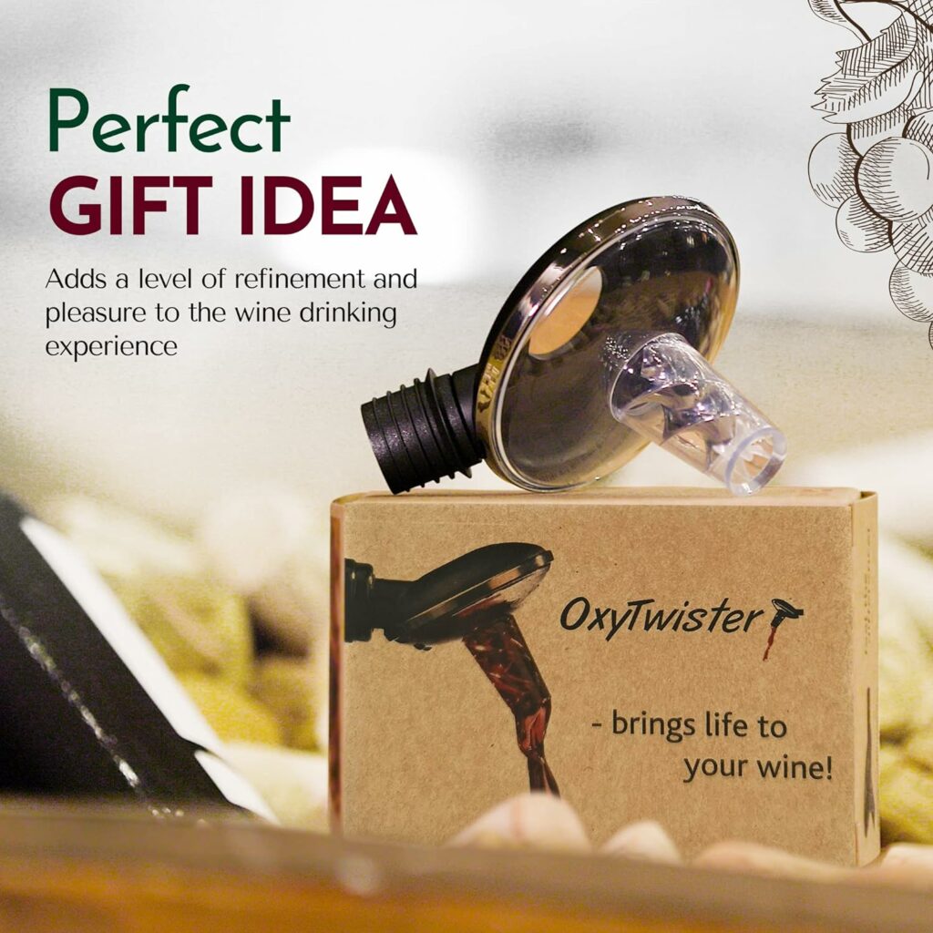 OxyTwister - Attacco per Bottiglia aeratore per Vino per Un Migliore Gusto